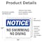 Signmission No Swimming No Diving, 14 in W x Rectangle, Vinyl Decal OS-2PACK-NS-D-1014-L-14877 - alternate 5
